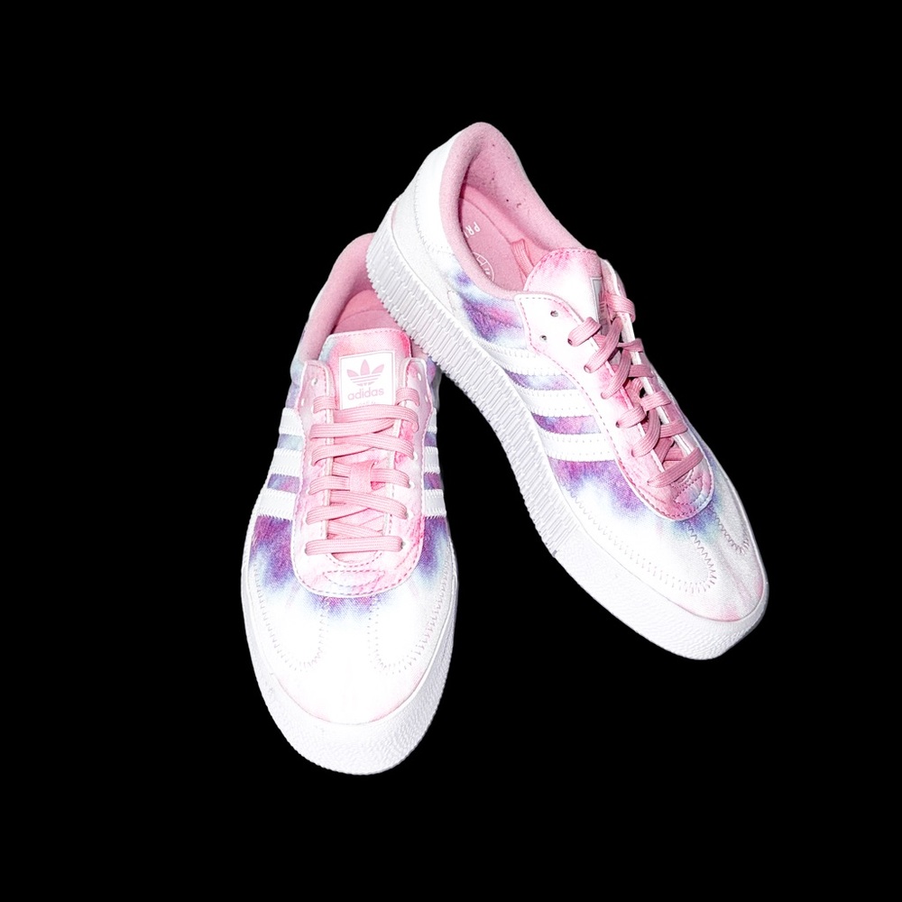 ADIDAS Vibrant Pink,Purple & Blue Tie-Dye Low-Top Sneakers-Size 7 Chill Vibes - Picture 5 of 13